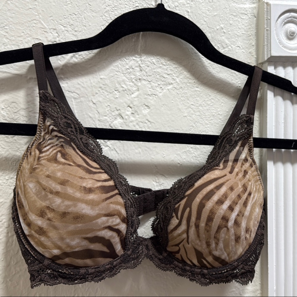 Natori Brown Zebra Lace Bra